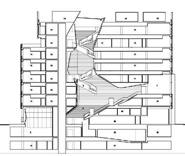 the diagram shows how the building would have been constructed and where the floor plan is