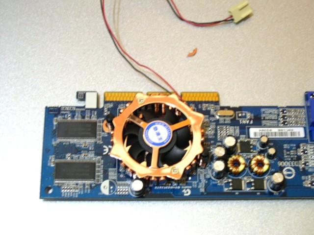 a close up image of the fan on a motherboard