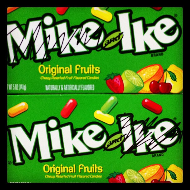 two boxes of mike's original fruit gum