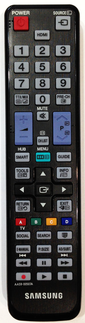 the remote control for the samsung television shows several ons