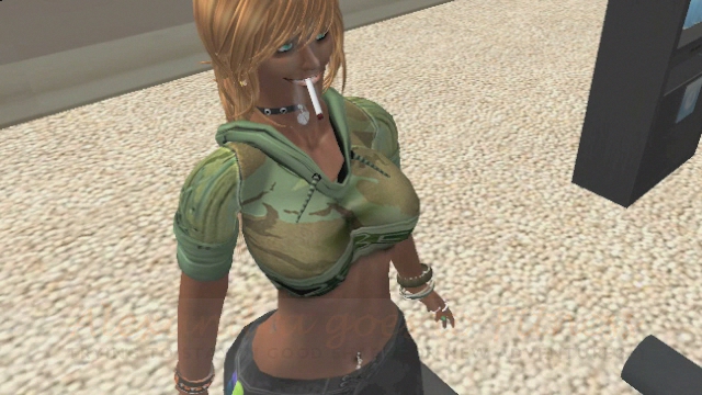 this is a very cute girl playing with a cigarette