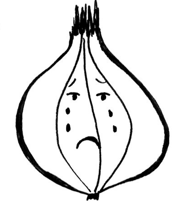 a onion is angry with an angry face