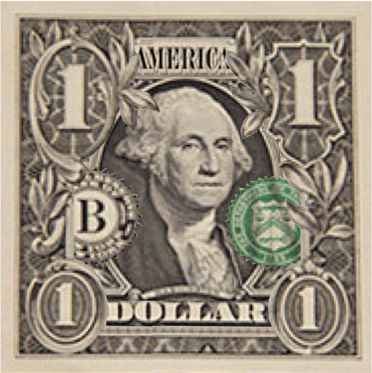 a us 1 dollar bill is displayed on the cover