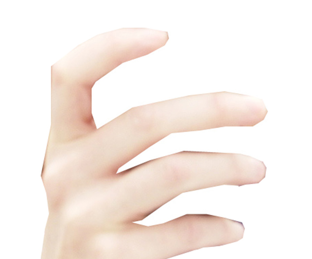 a persons hand with a white background