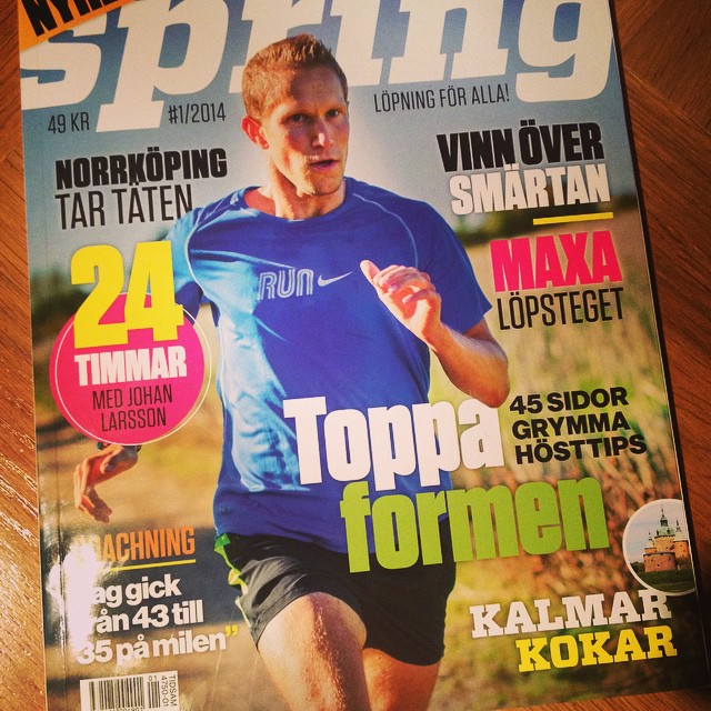 a po on the front cover of the magazine running