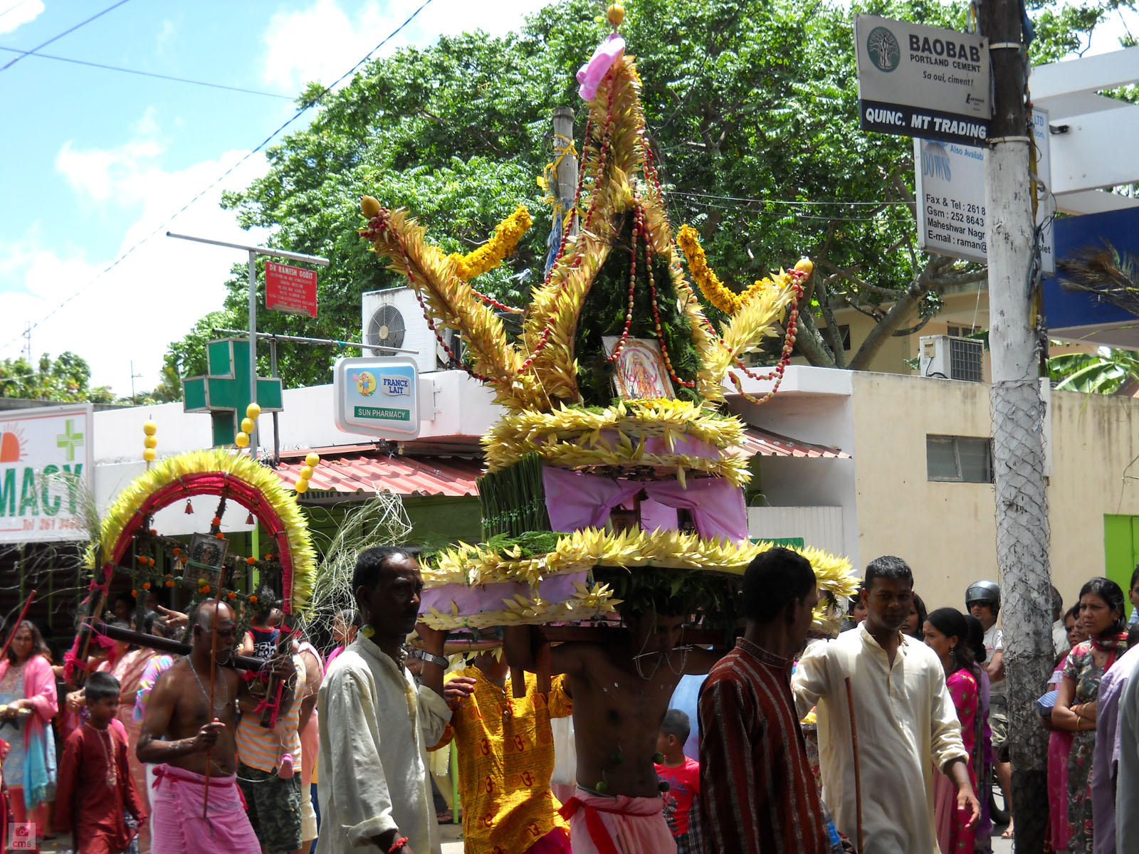 people and some are walking around during a parade