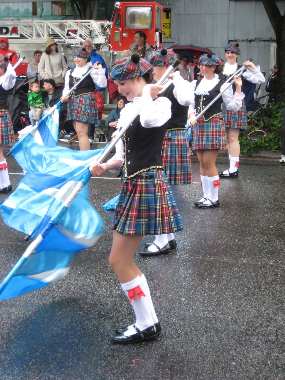 some girls in their scottish attire at the parade