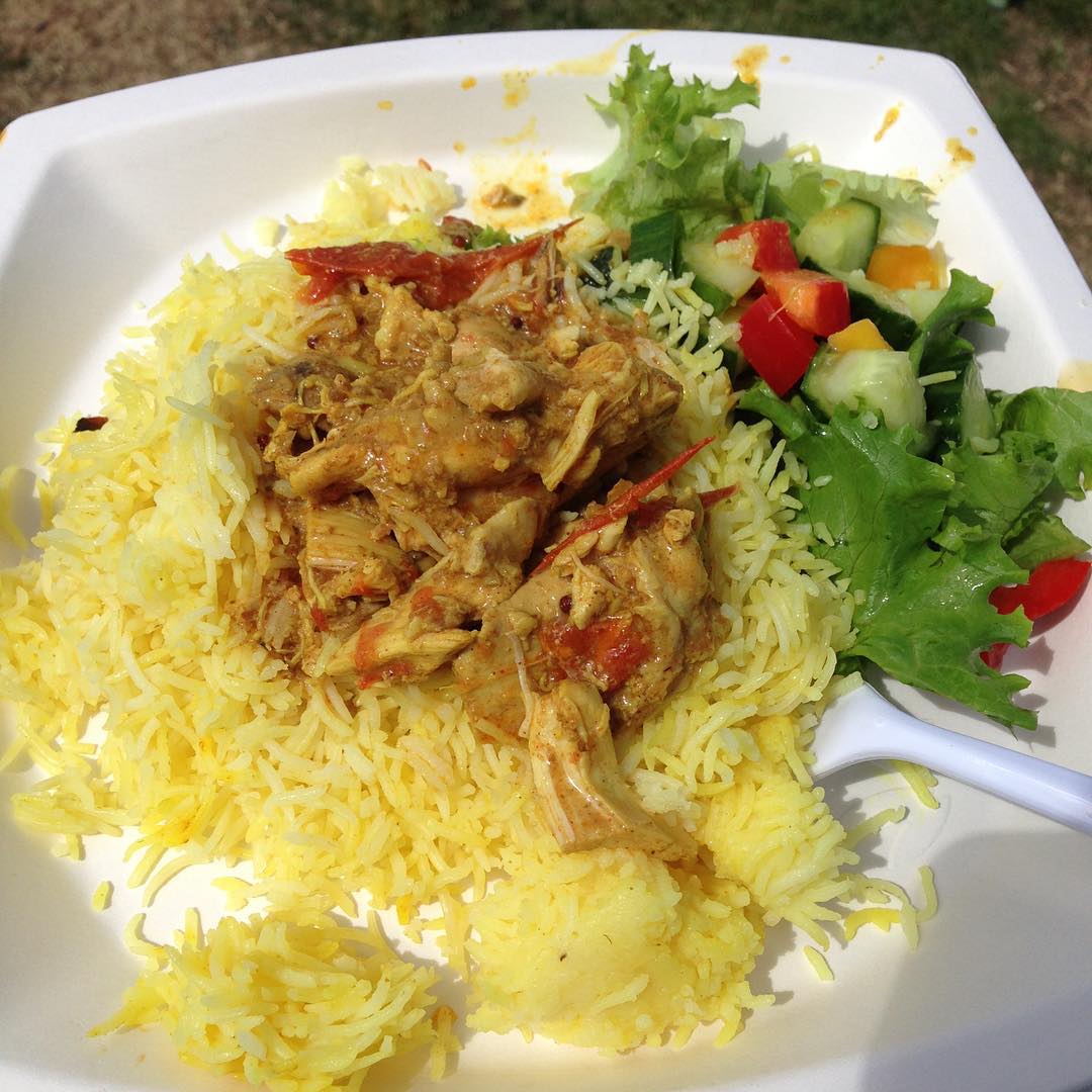 food served in a serving tray with salad