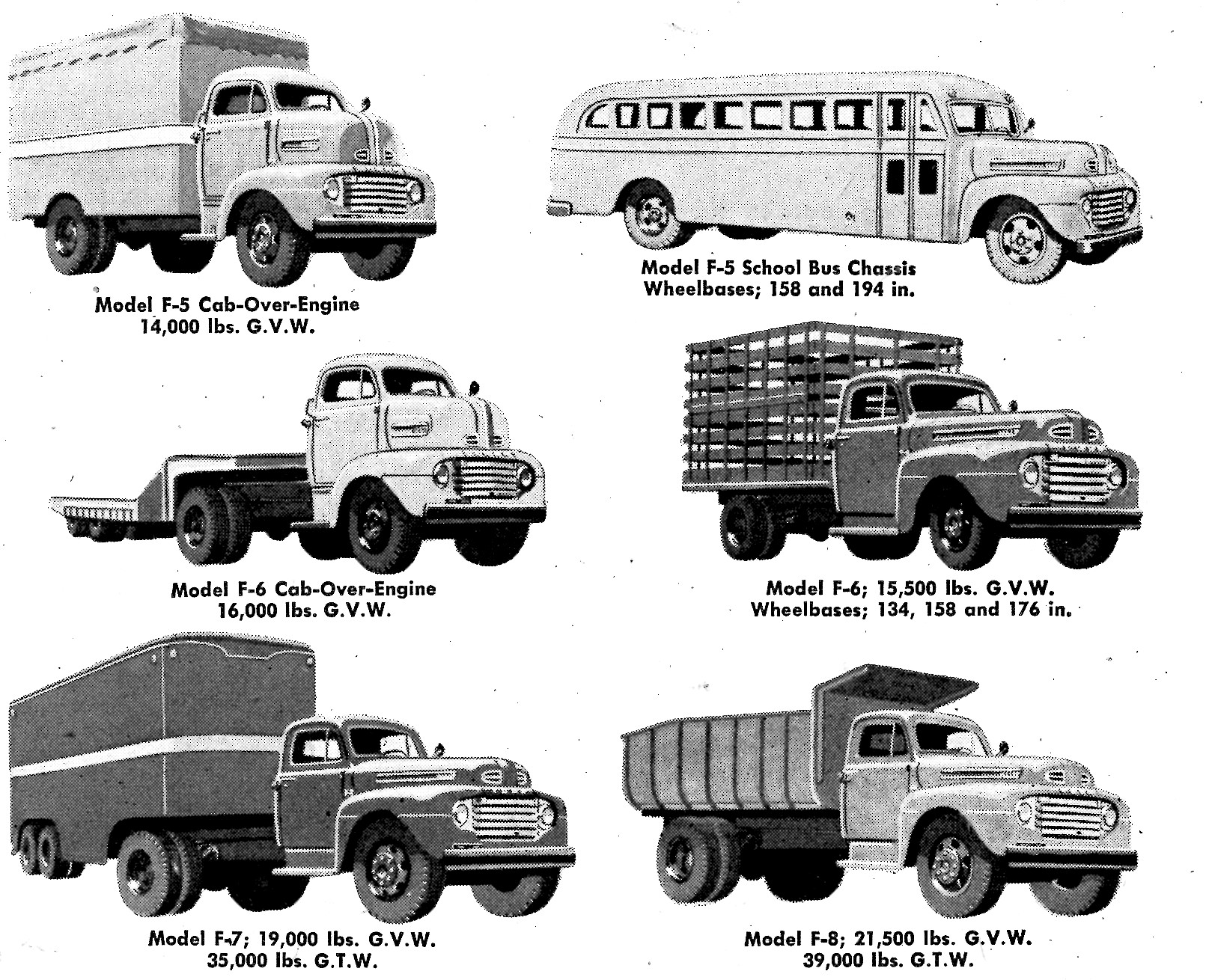 a group of drawings of trucks in different positions