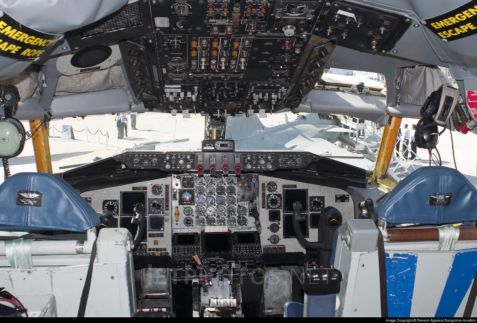 the cockpit of an airplane that is very large