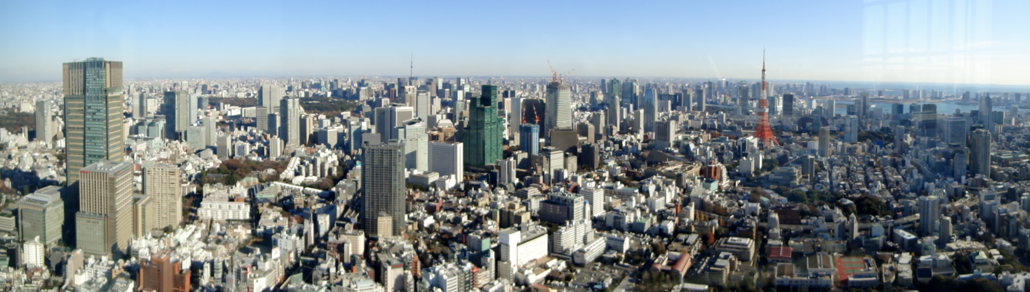 a picture from the top of a building of a city