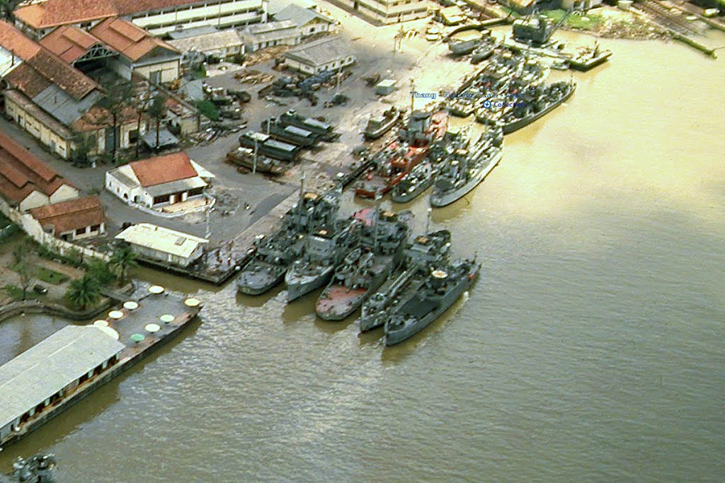 a harbor in a small city with large boats