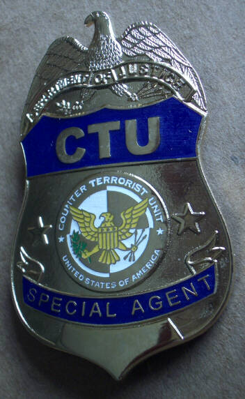 a police badge on a gray background