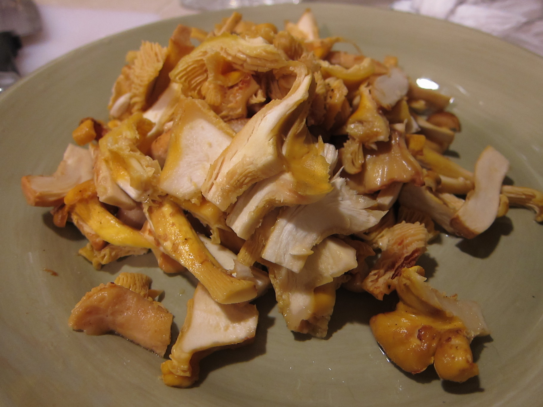 a pile of shredded food on top of a green plate