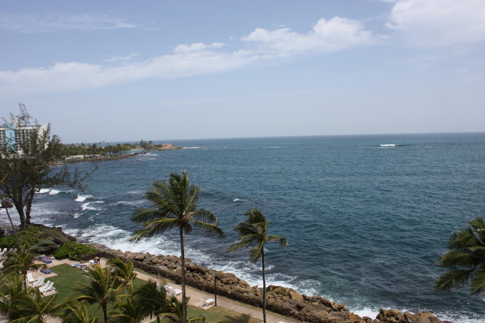 a view of the ocean with a boat in the distance