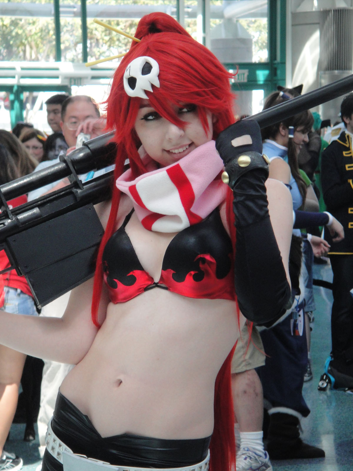 a girl dressed as anime characters in cosplay