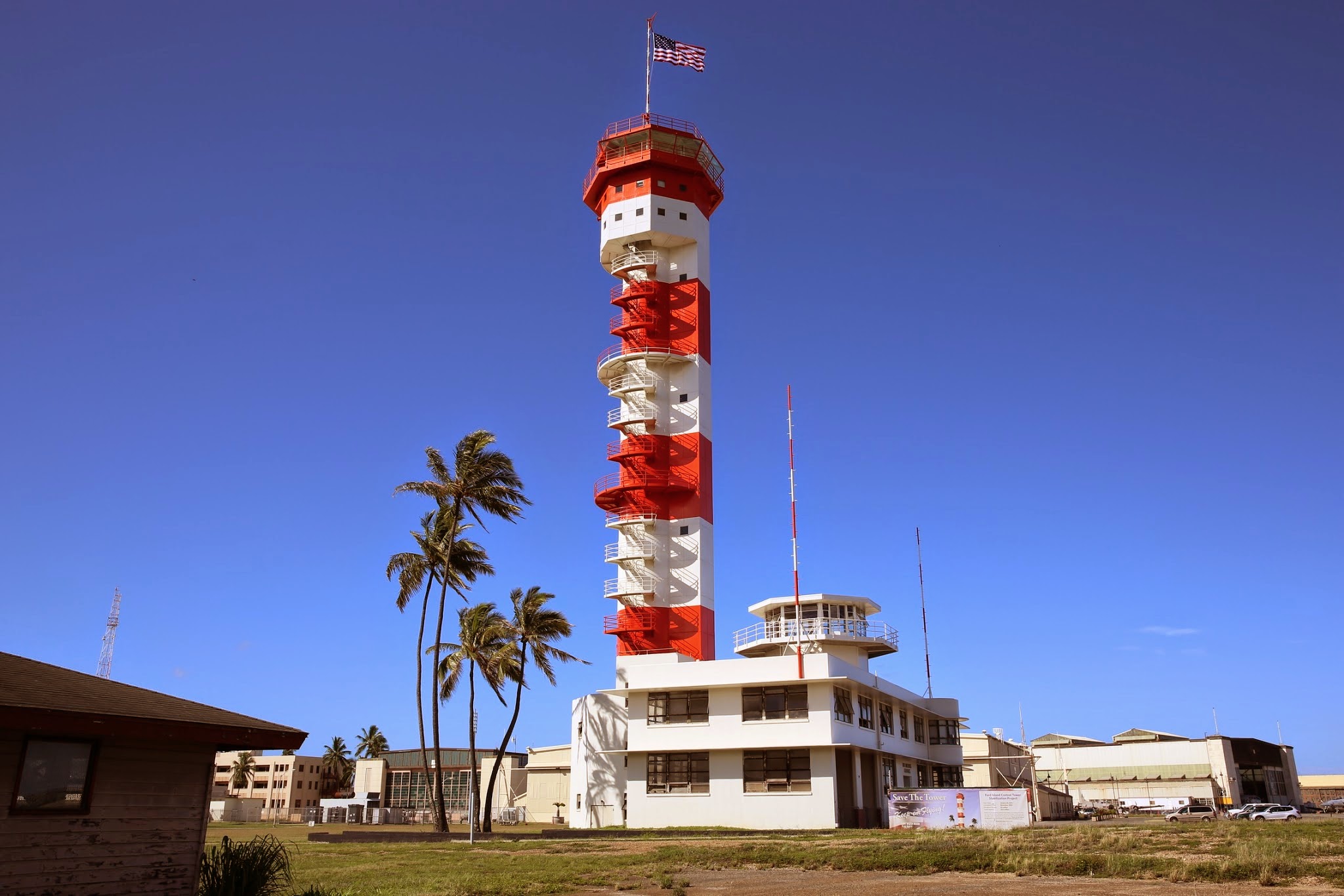 a tall tower with a sky view in the background