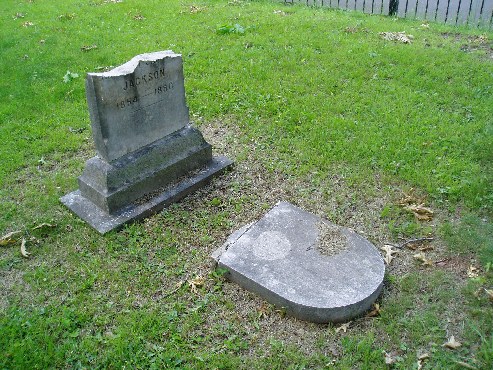 this is a cemetery, which sits in the grass