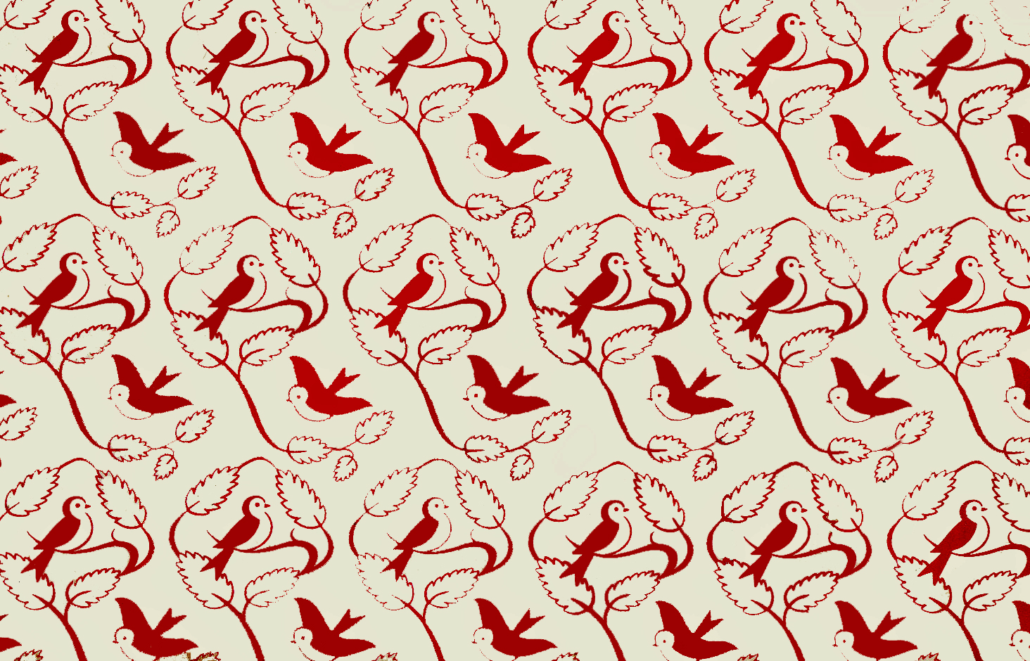 birds and nches in red against a white background