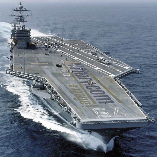an aerial view of the aircraft carrier