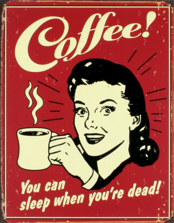 a coffee advertit is featured on an old rusty tin sign