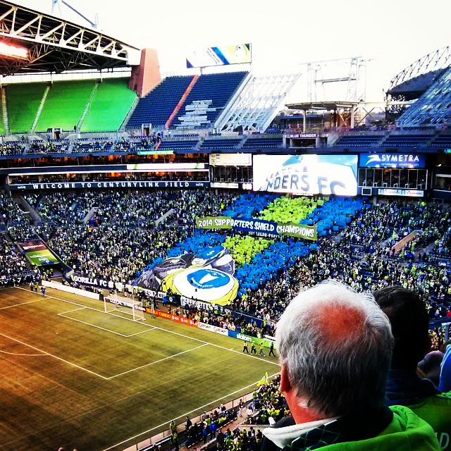 a stadium full of fans during the soccer match