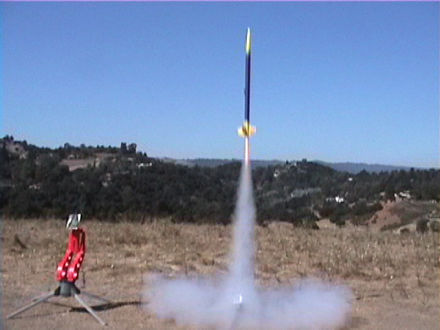 a missile launching on an object in the air