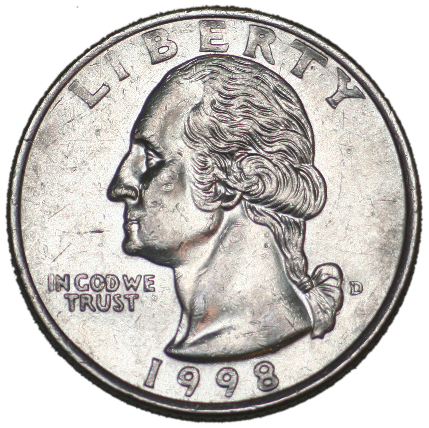 the coin shows a profile, and the head and shoulders