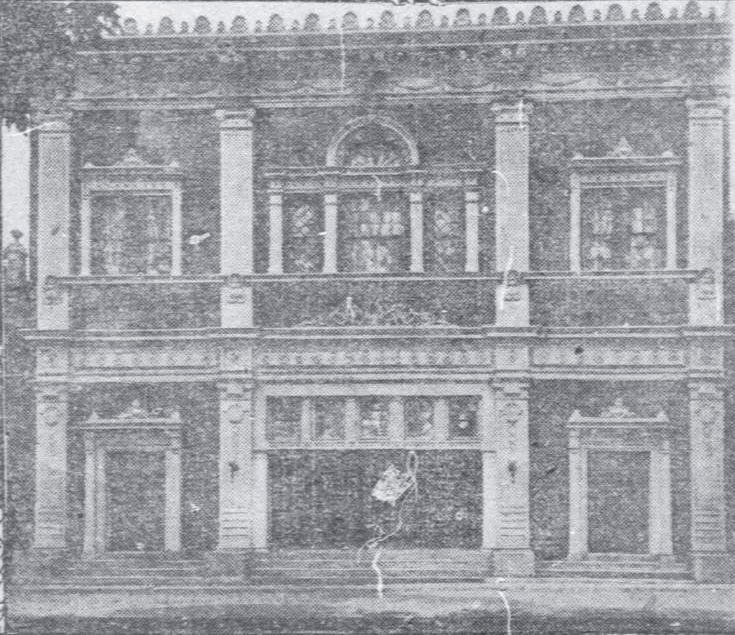 an old black and white pograph of a building