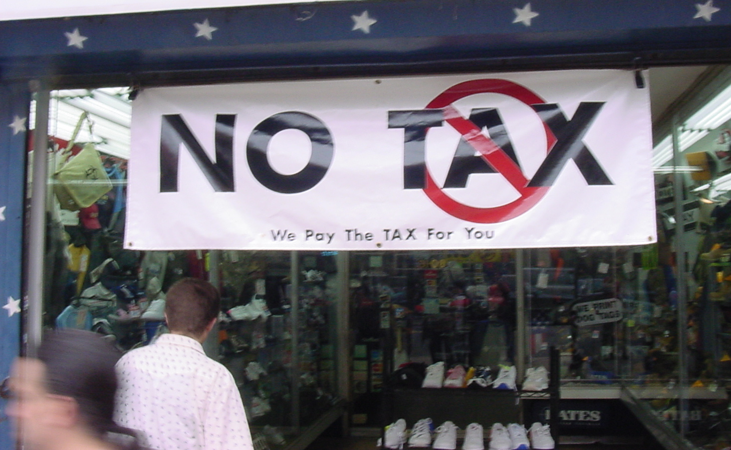 there is no tax sign in the window