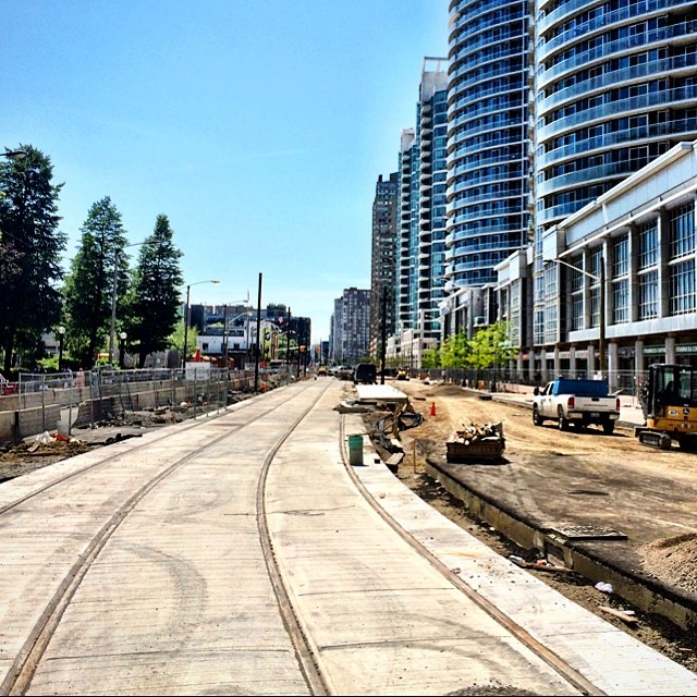 street construction on a sunny day in the city