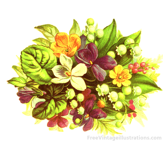 a bouquet of flowers sitting on top of green leaves