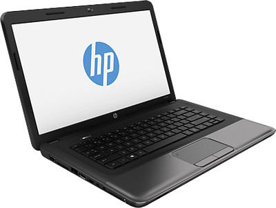 a laptop with hp logo on screen