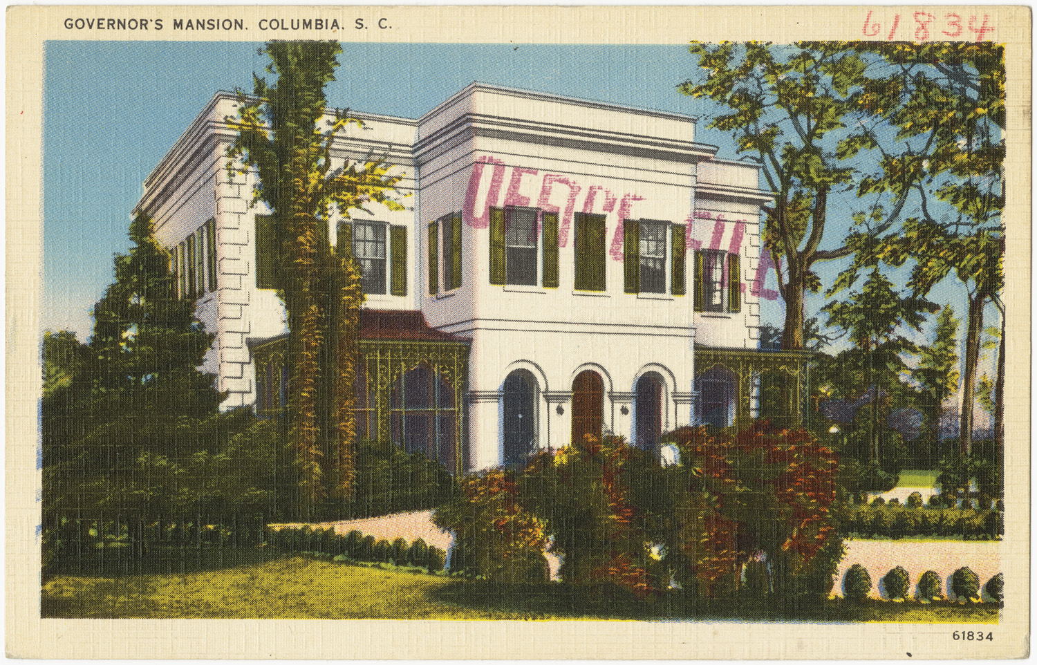a vintage pograph of a building from an unused postcard