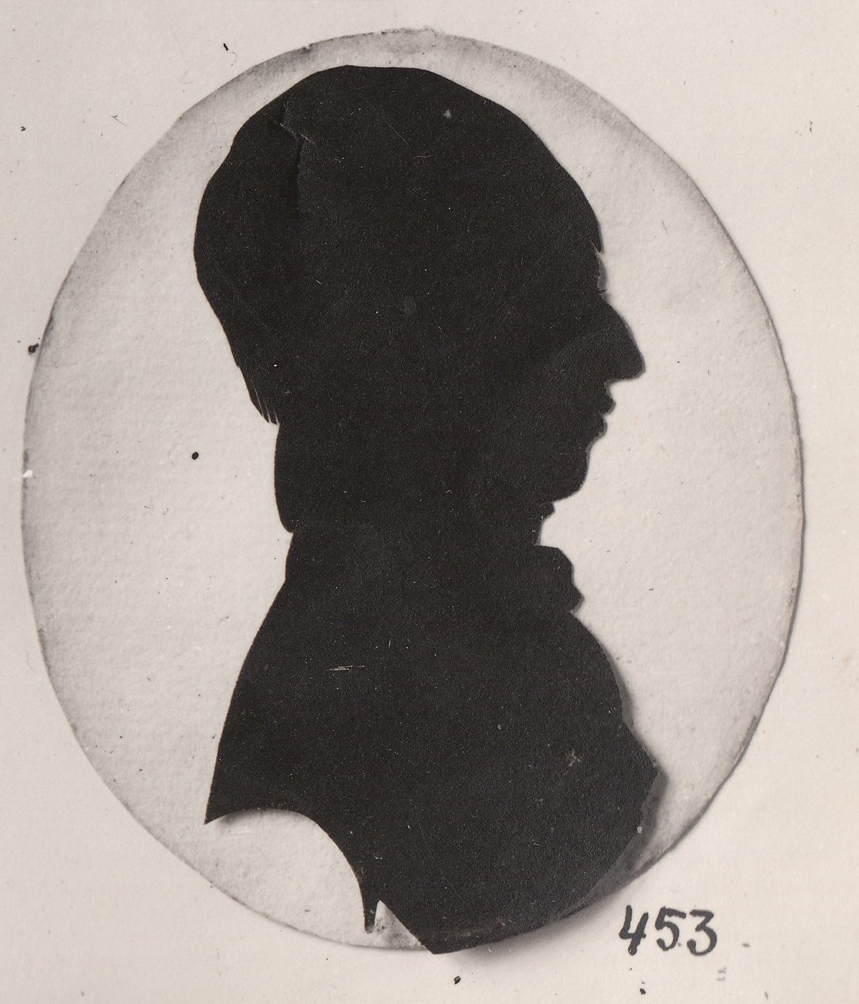 a black and white silhouette of a man's face