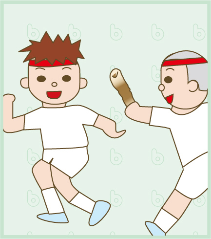 two cartoon children playing soccer with a bat