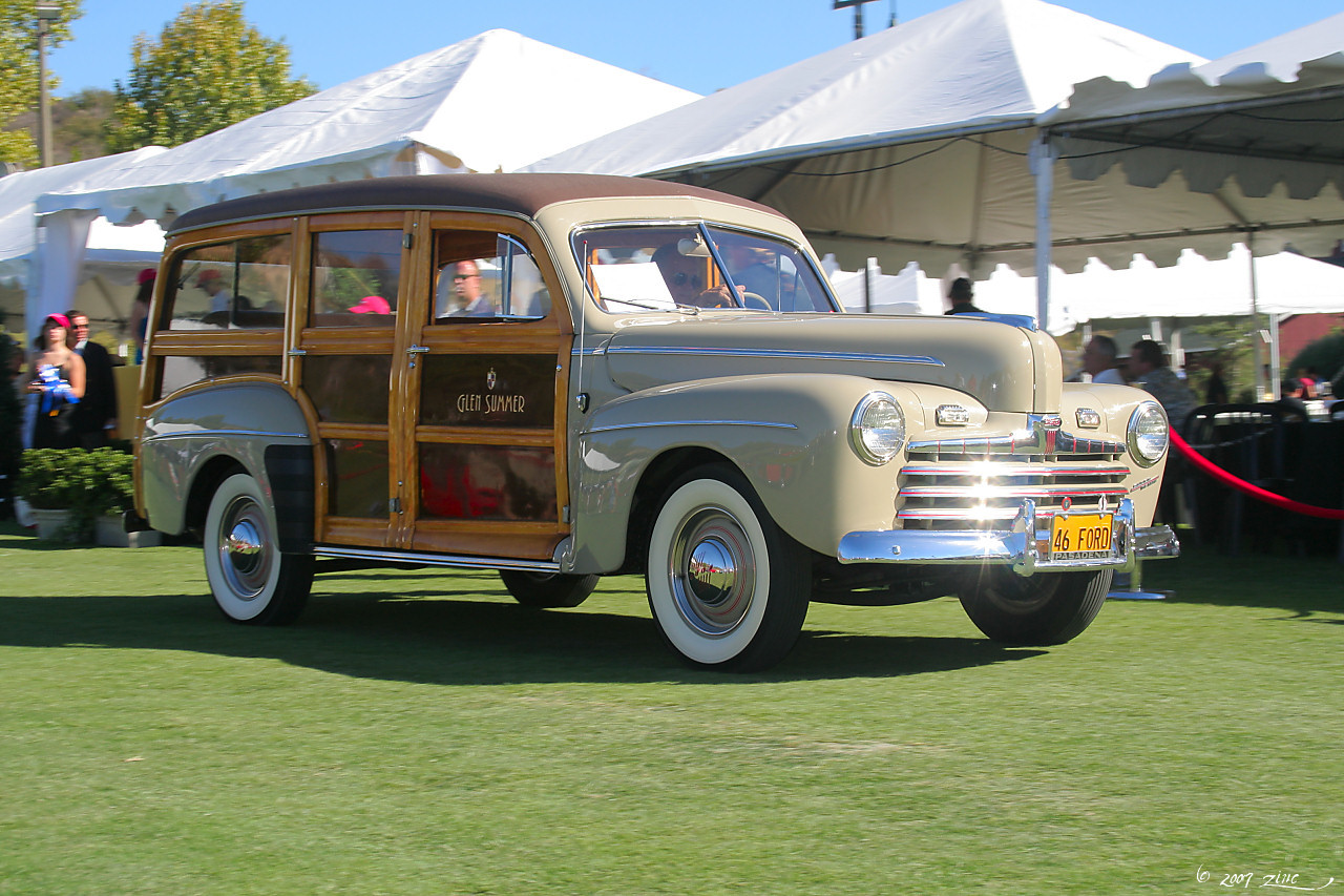 an old style truck with wood trim and wood interior