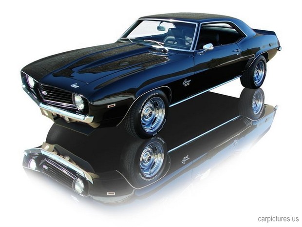 a muscle car with some white background