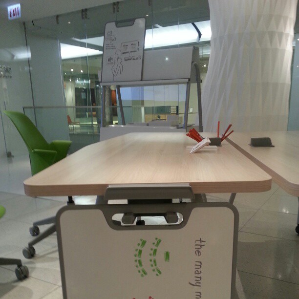 an office table with the name anore written on it