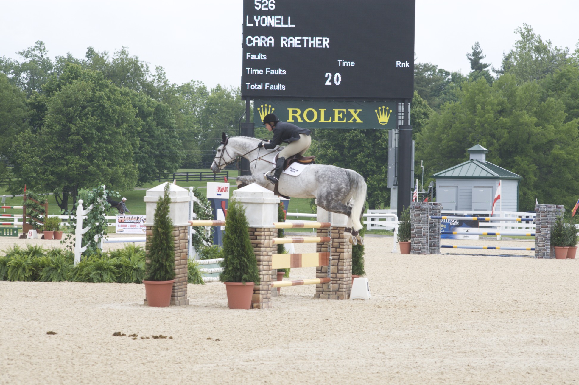 a woman riding on the back of a gray horse