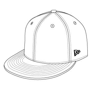 a drawing of a baseball cap
