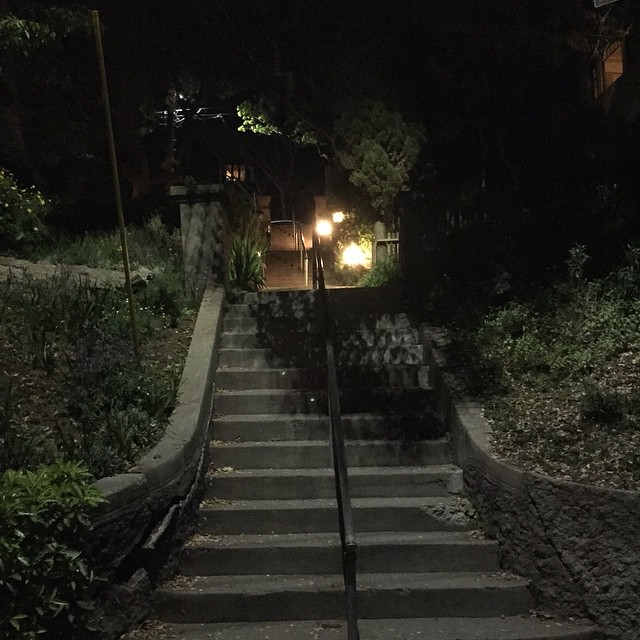 the stairs go up to the light at the end