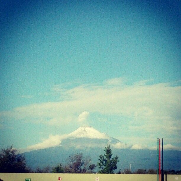 a mountain that is in the distance with trees