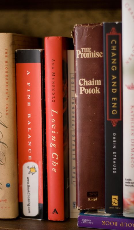 several books are arranged neatly on the shelf