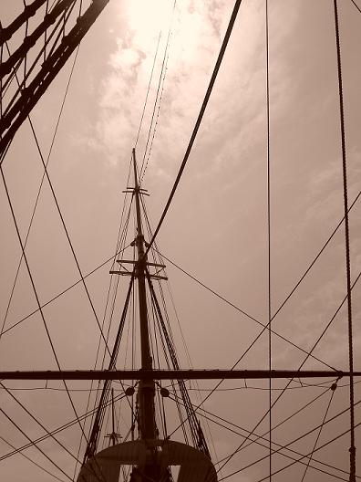 the sails are in close proximity to the mast