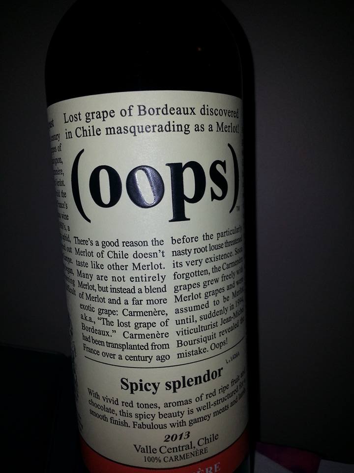 a close up of the back of a wine bottle