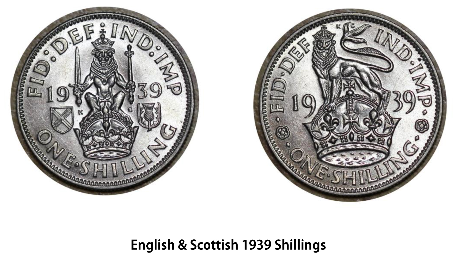 a silver coin with two different details