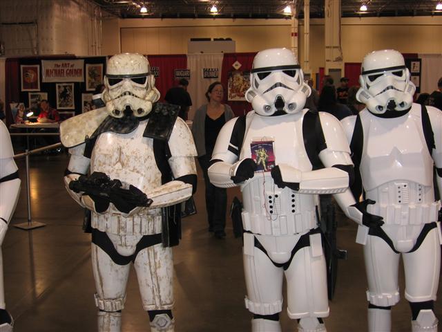 some of the costumes on display at a star wars convention