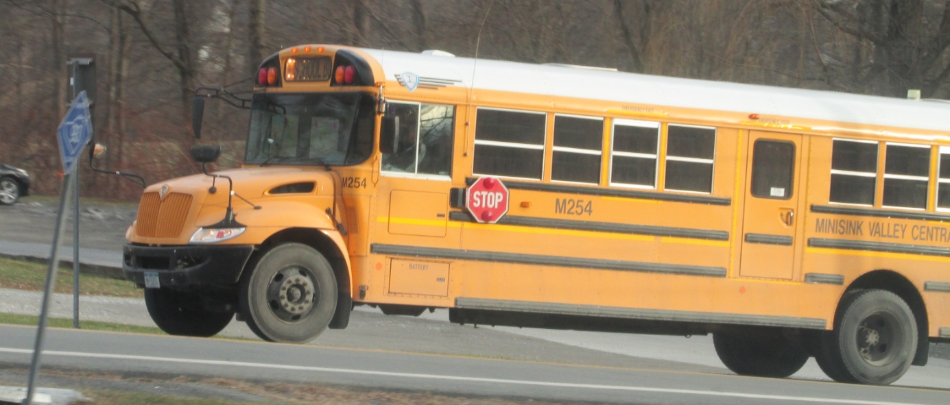 the school bus is carrying two s to school