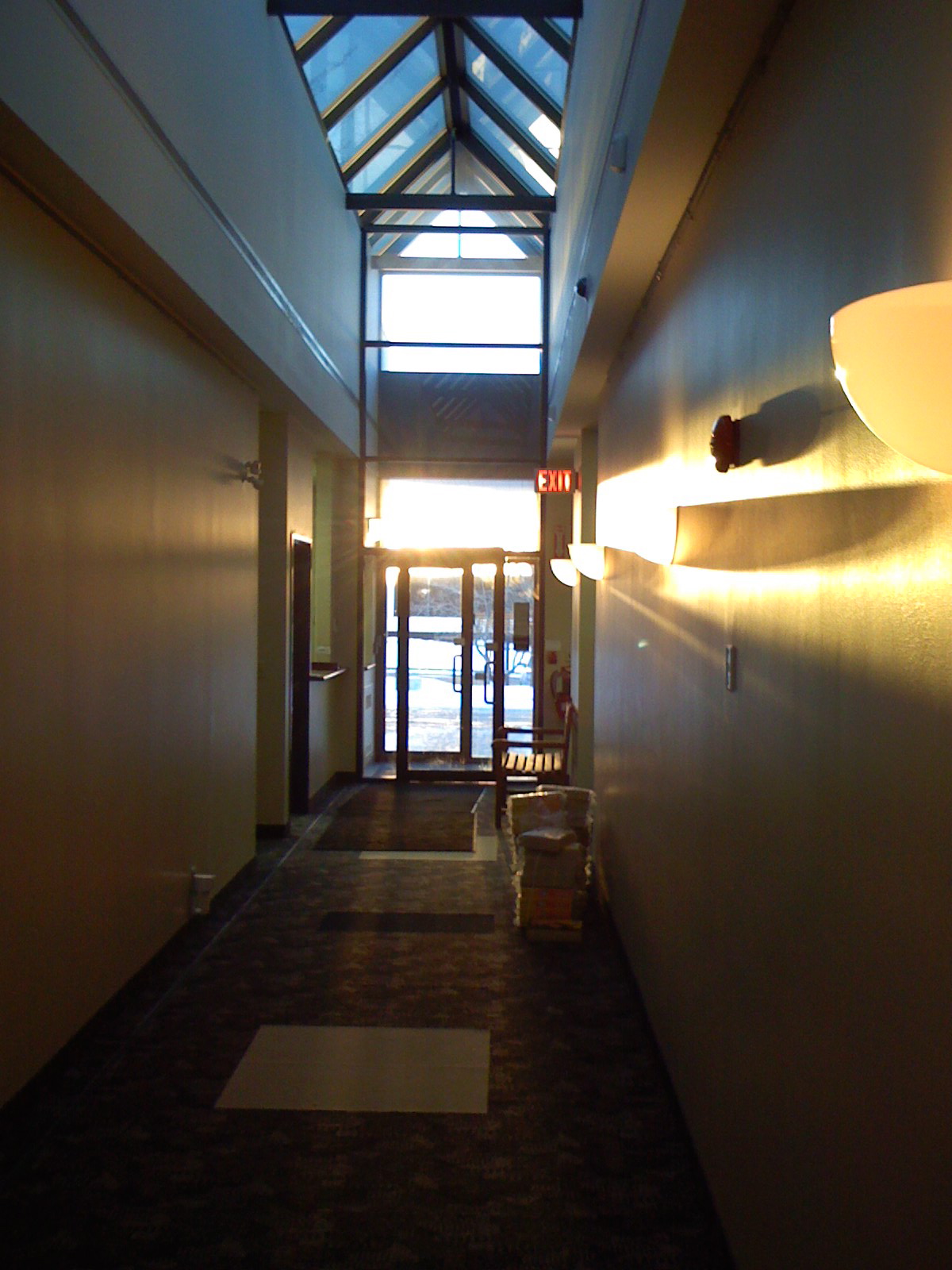 the hallway has some light on both sides